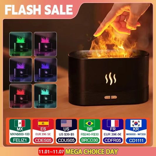 Ultrasonic Flame Perfume Humidifier